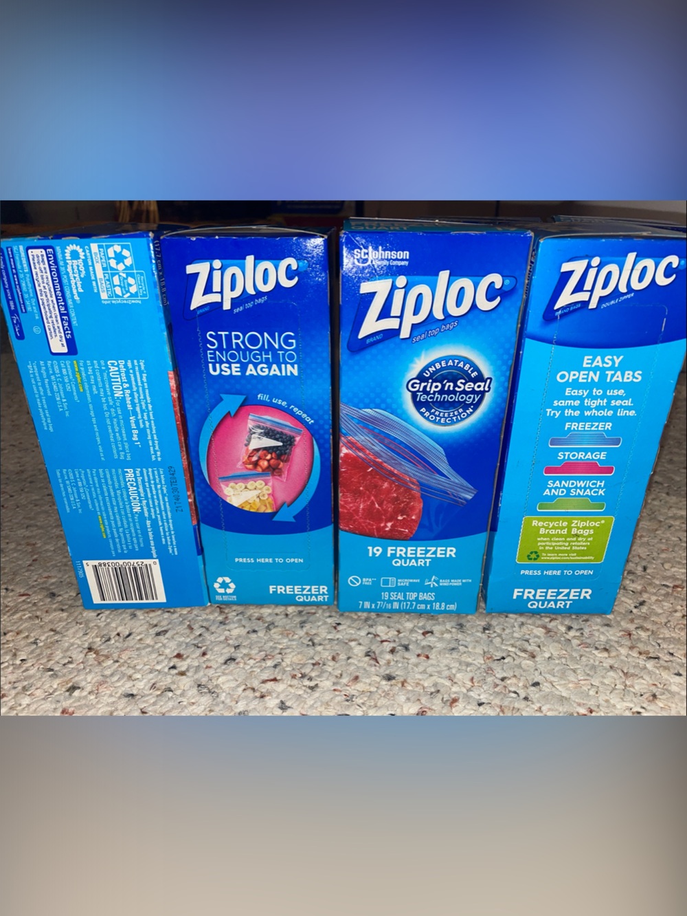Ziploc Freezer Quart Bags - 15 packages